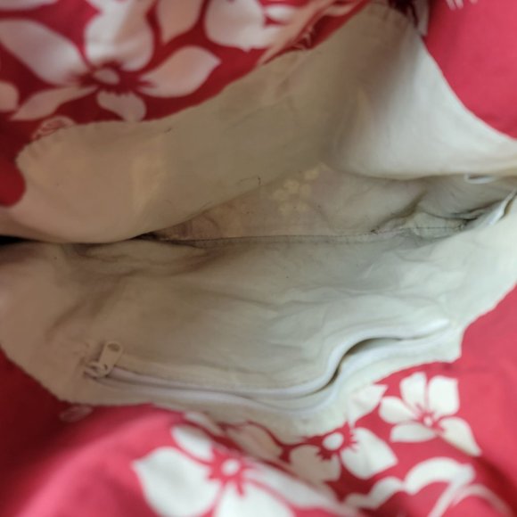 Disney Store Red Floral Mickey And Minnie Tote Bag Island Getaway Lightweight - Picture 5 of 7